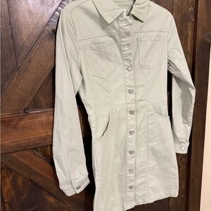 Celebrity Pink Sage Green Denim Dress